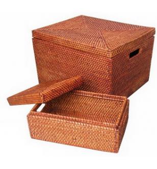 Set 2 Rattan Boxes