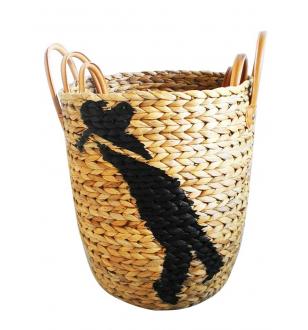 Water Hyacinth Basket painting_ Simili handle BB5-0129/16