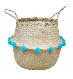 Seagrass Basket BB4-0409/16 w/Pompoms