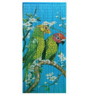 Green couple of Macaw bird bamboo curtain BB33100