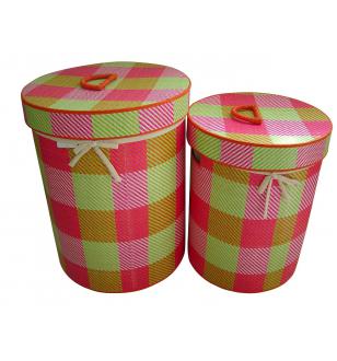 Palm leaf laundry basket with Liner  BB13017