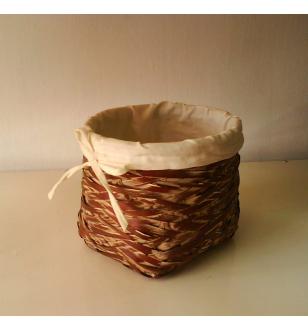 BROWN BAMBOO BASKET WITH LINING BB32061