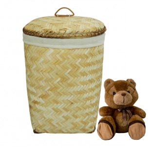 Bamboo laundry basket with lid BB32082