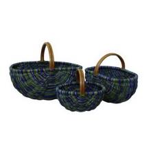 Set 3 Rattan Baskets With Handles