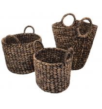 Water Hyacinth Basket "BB5-2014-16 BB5-1882/16 (BLACK WASH)"