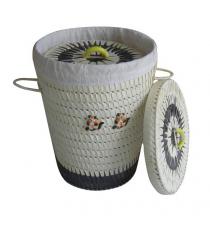 Palm leaf laundry basket with Liner  BB13015