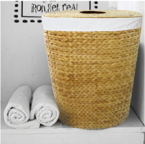 Water hyacinth laundry basket with lid BB56074